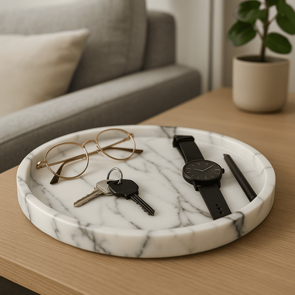 Calacatta marble plate - 20 cm