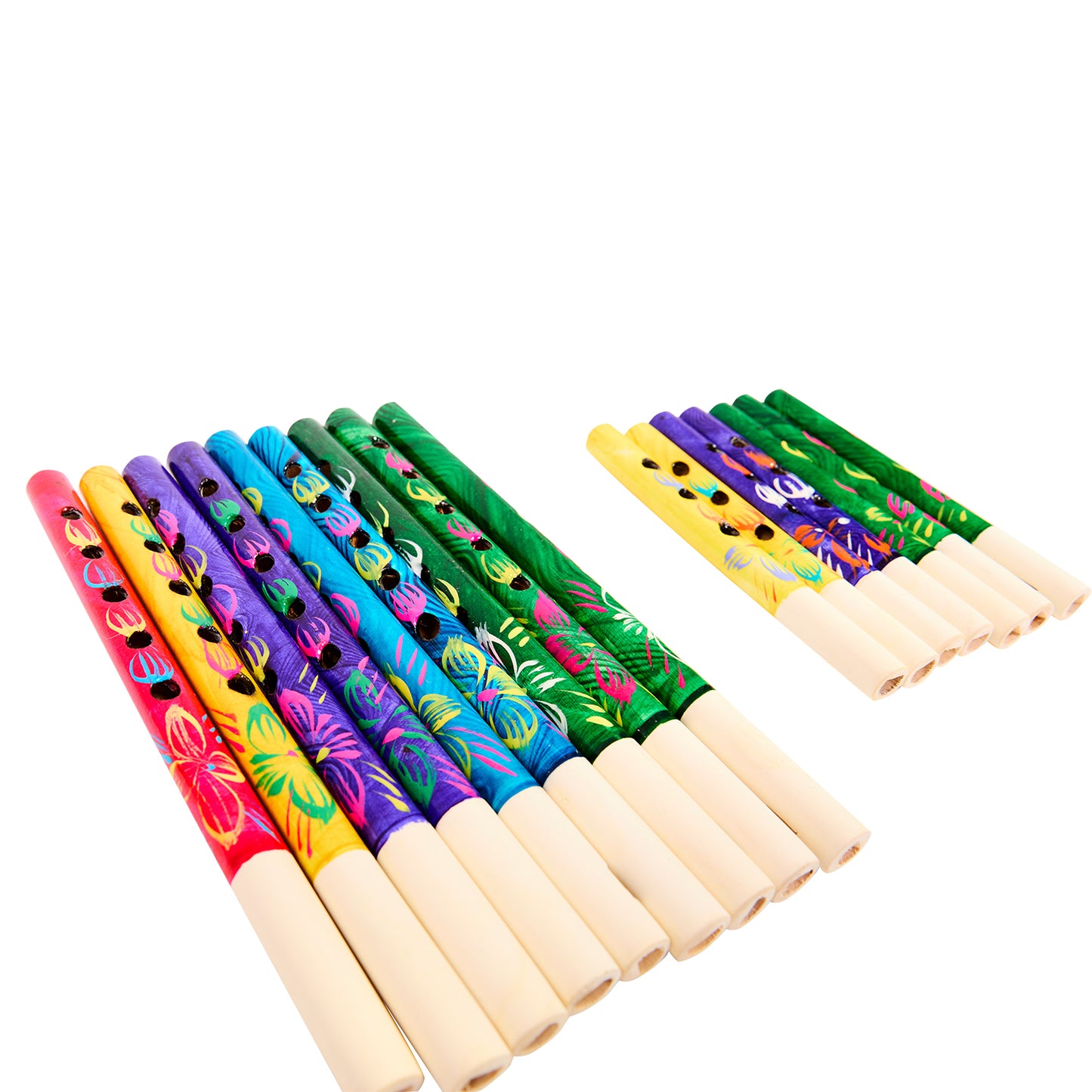 Colorful Natural Wooden Flutes & Whistles for Children