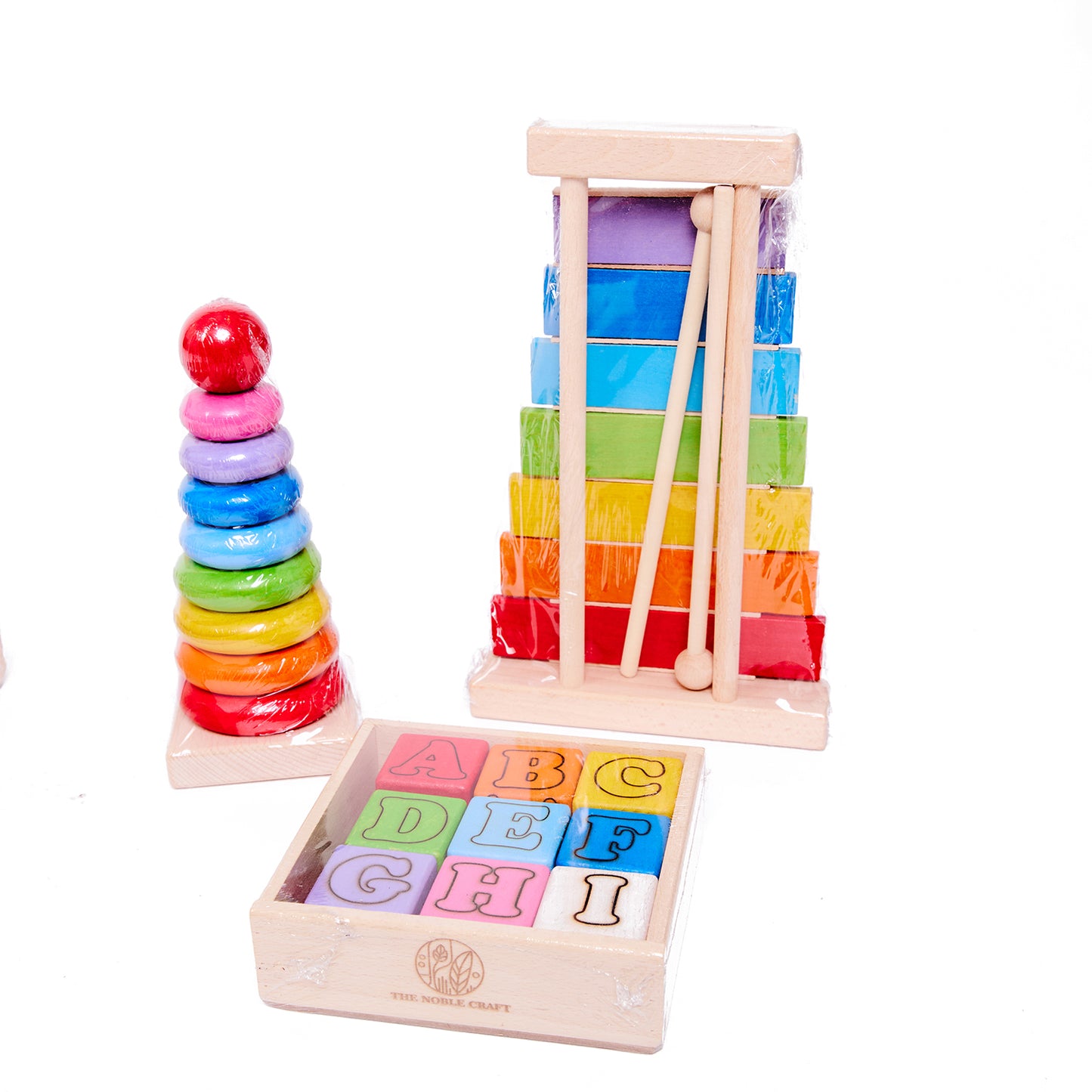 Natural Wooden Rainbow Stacking Toy