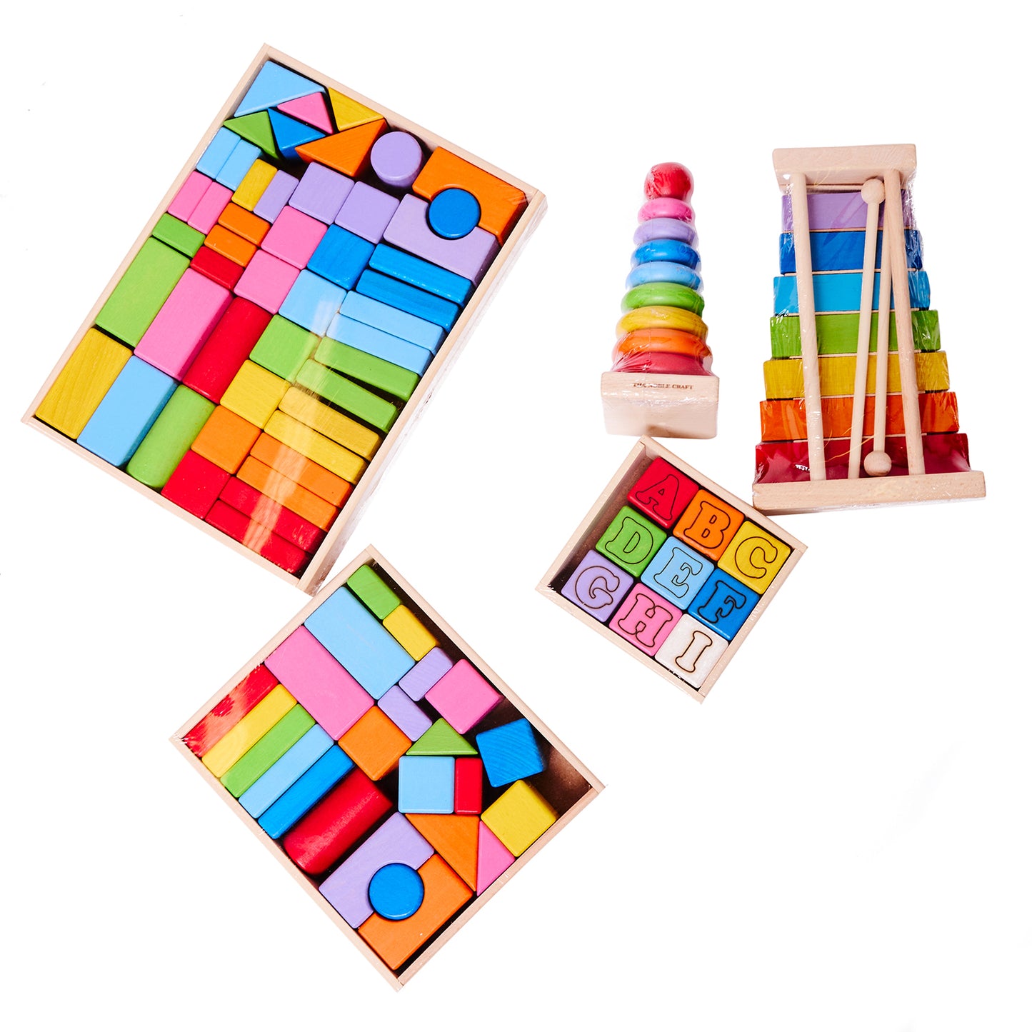 Natural Wooden Building Blocks Set