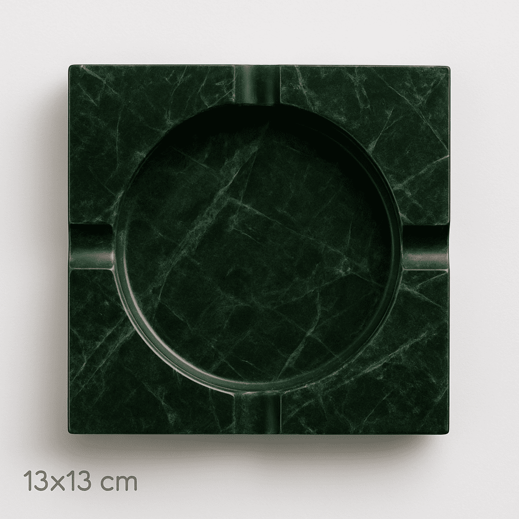 Square ashtray made of Indian Verde Guatemala