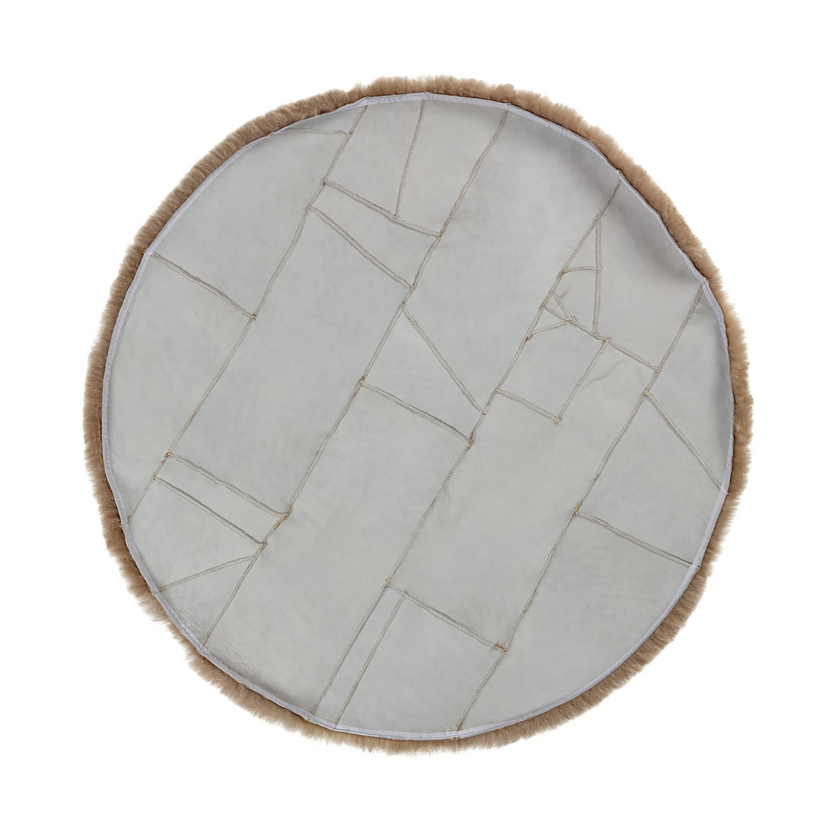 Natural round sheepskin rug/mat Ø100cm Beige