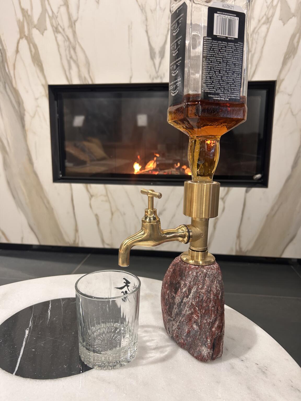 Red Marble Alcoholic Beverage Dispenser