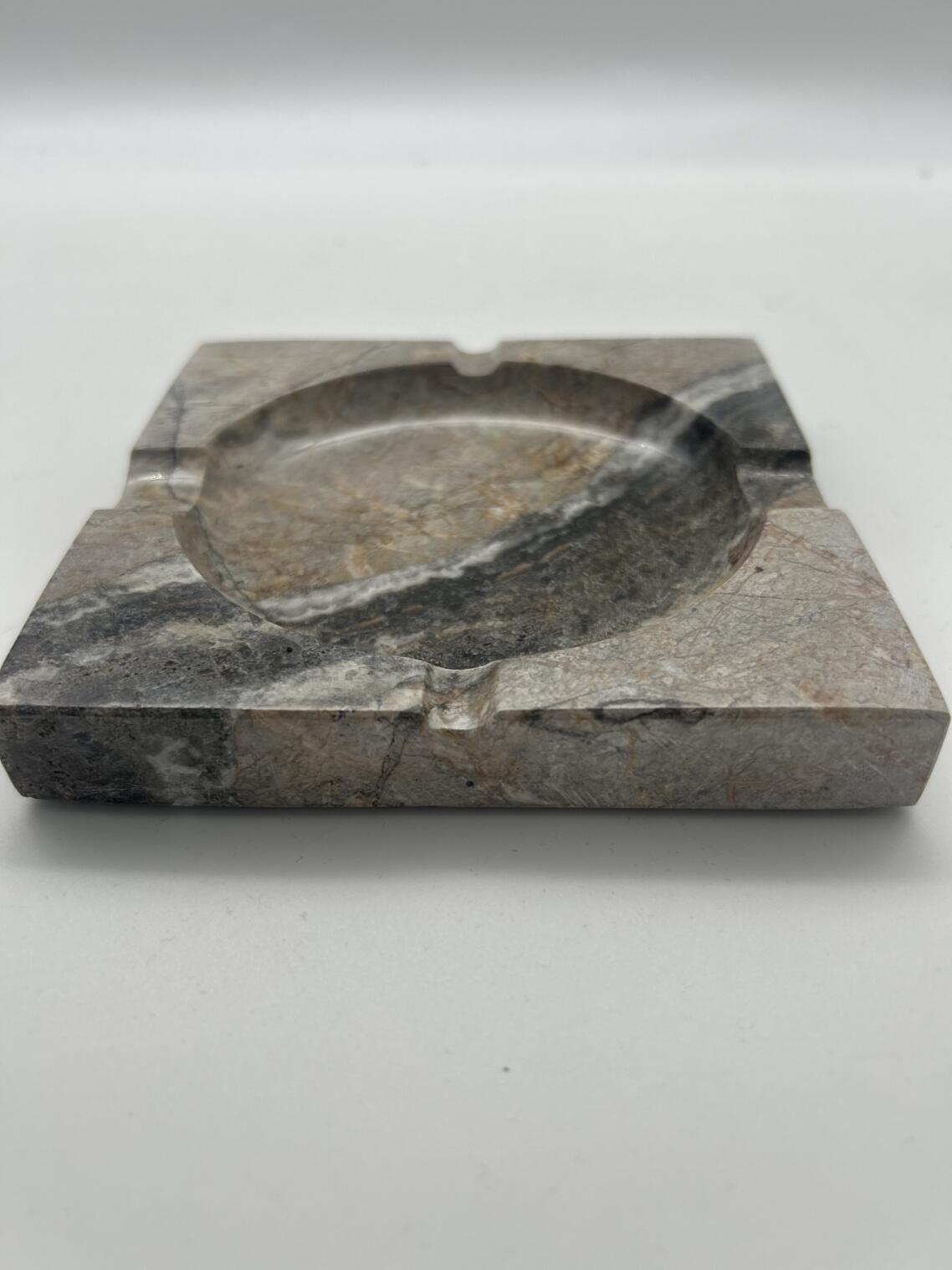 Square ashtray made of Italian marble Silver River