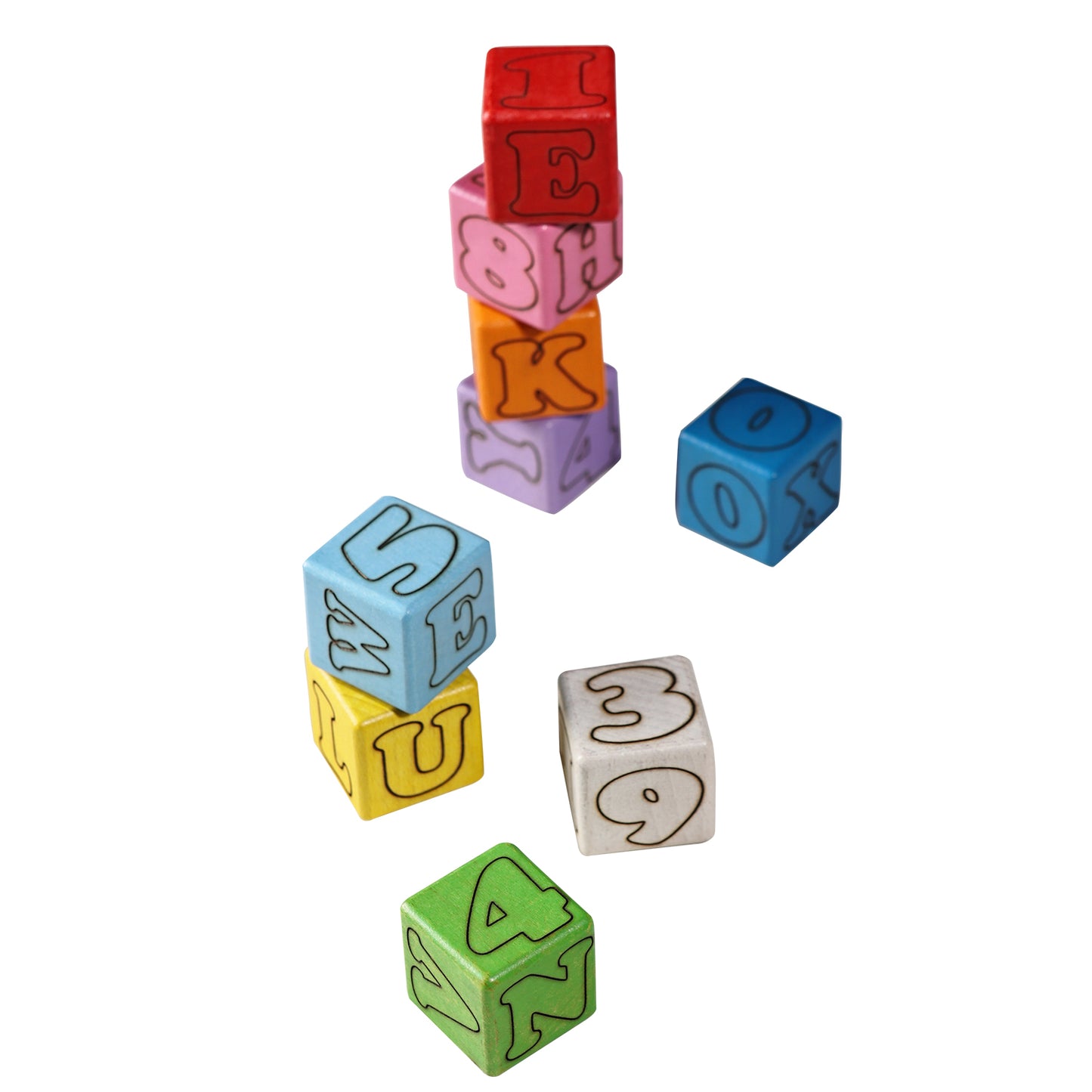 Natural Wooden Alphabet Cubes Set