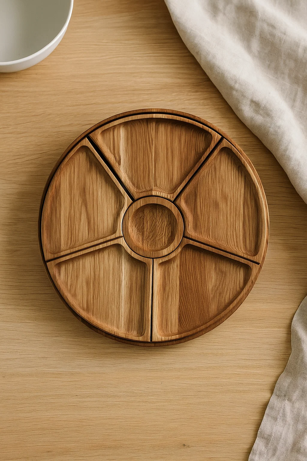 Round рlate for serving with Integrated Round Dish (2-in-1)