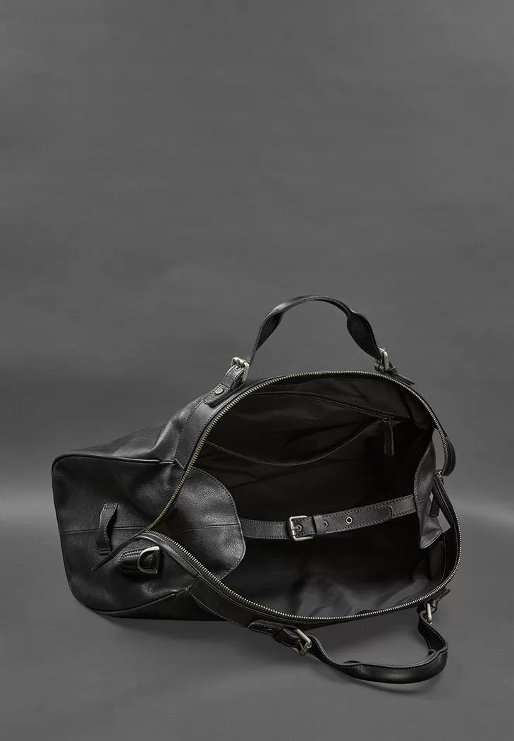 Leather travel bag Lux Black - BN-BAG-43-g