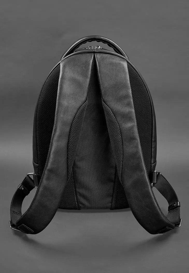 Black leather backpack - BN-BAG-48-g