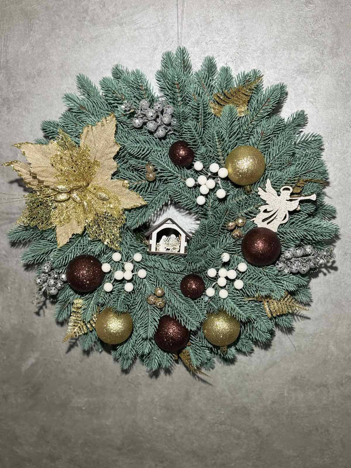 Golden Angel" Christmas Wreath