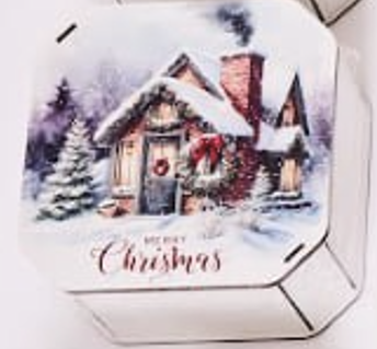 Wooden Christmas Gift Box – Cozy Winter Cottage Design