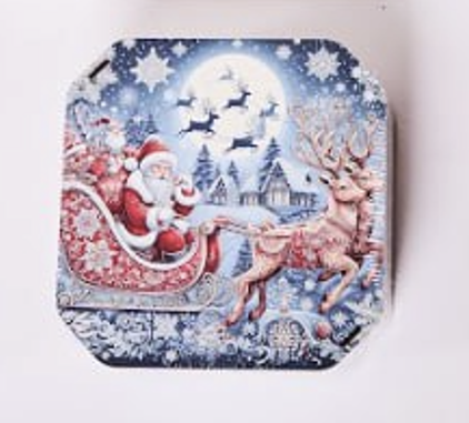 Christmas Gift Box with Santa and Reindeer