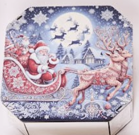 Christmas Gift Box with Santa and Reindeer