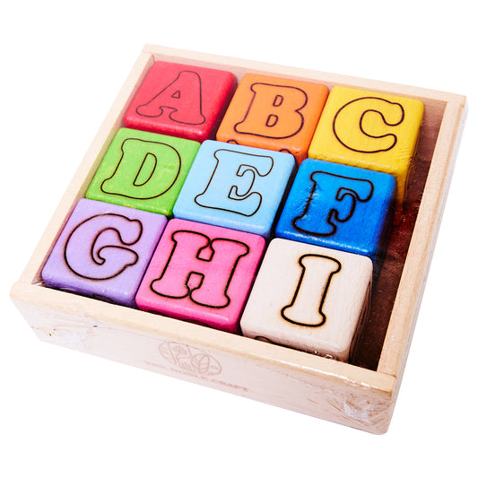 Natural Wooden Alphabet Cubes Set