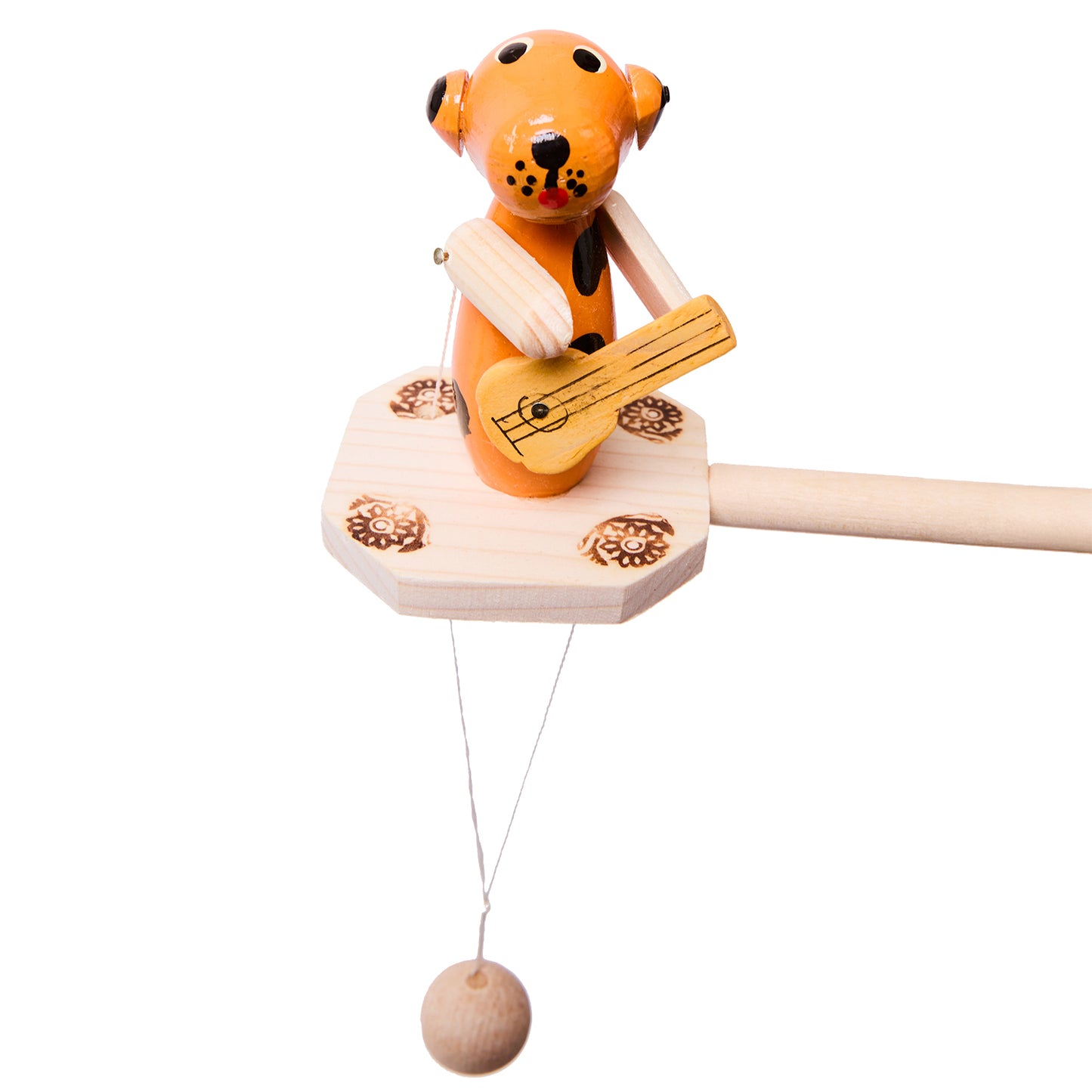Natural Wooden Mechanical Automaton Toy "Dog-Guitarist"