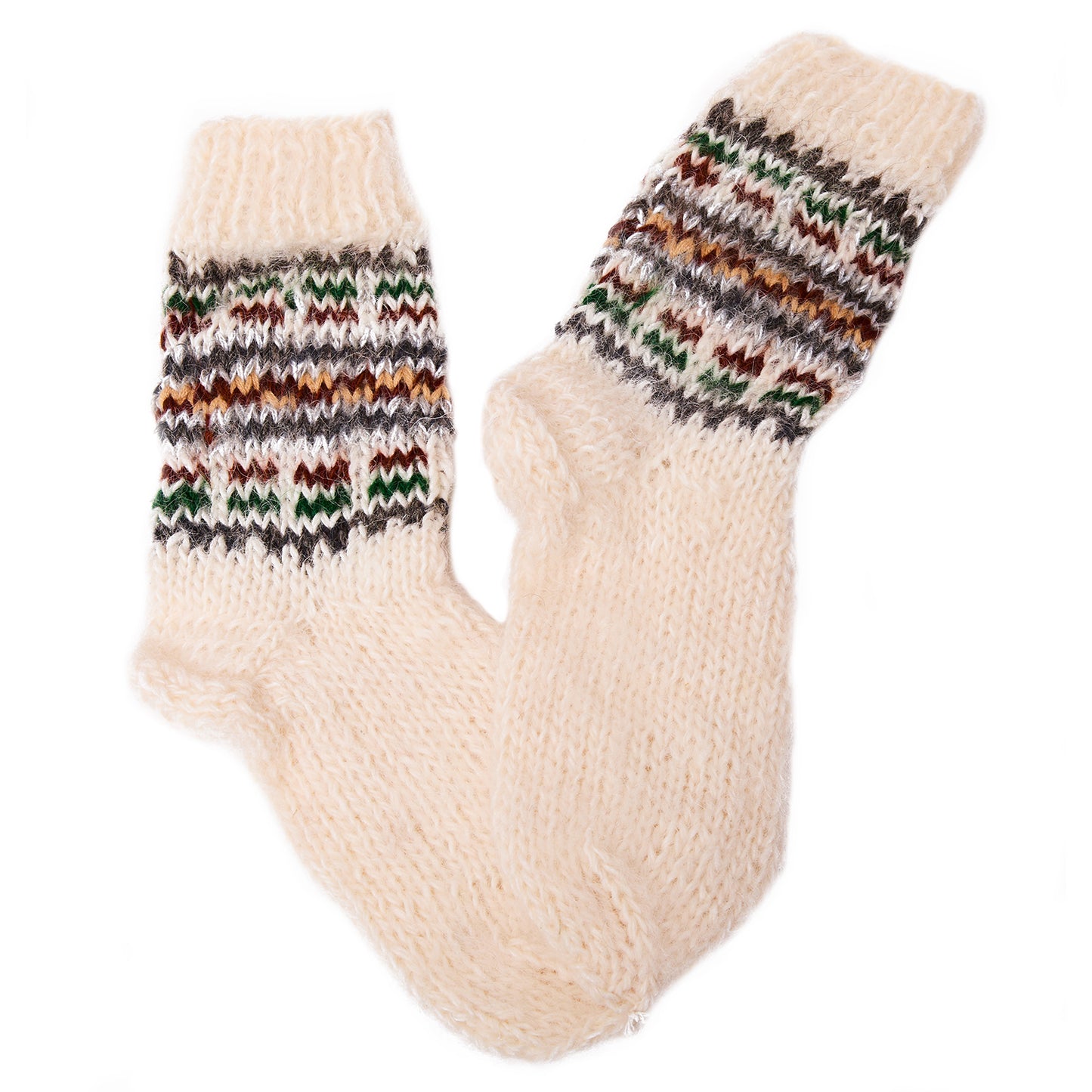 Warm Socks with "Argyle" Pattern