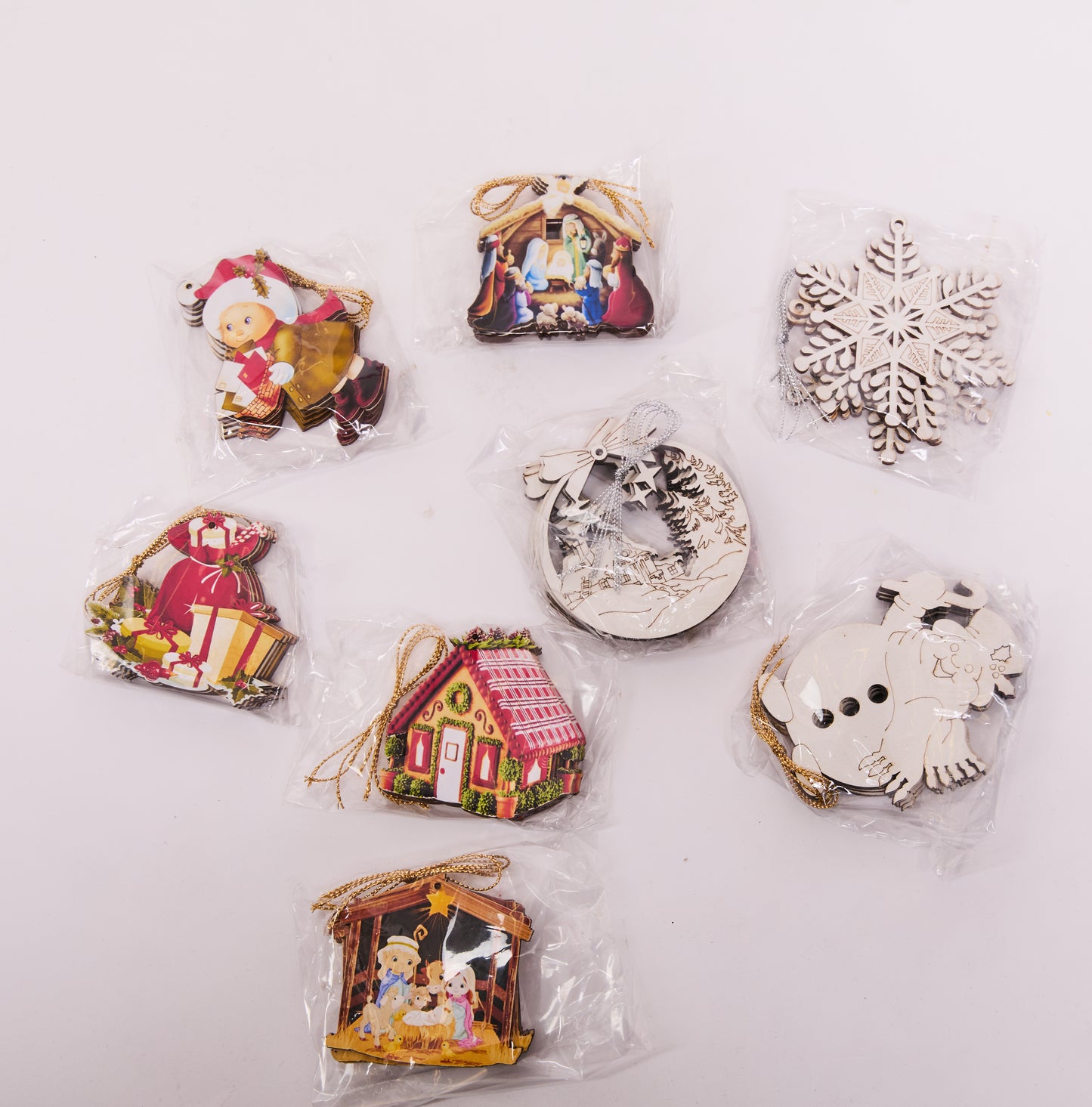 Wooden Snowflake Christmas Ornaments – Rustic Holiday Hanging Decorations