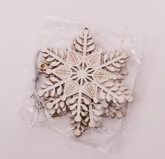 Wooden Snowflake Christmas Ornaments – Rustic Holiday Hanging Decorations