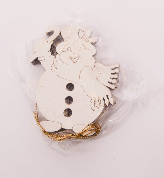 Wooden Snowman Christmas Ornament – Rustic Holiday Hanging Decoration