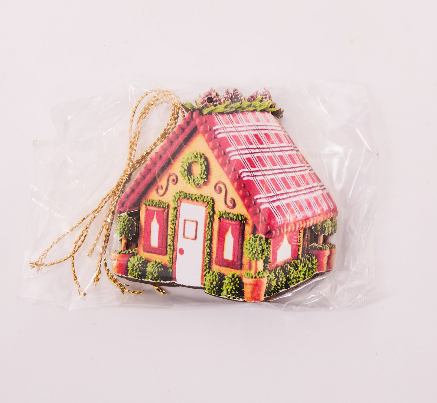 Gingerbread House Christmas Ornament – Festive Wooden Holiday Decoration