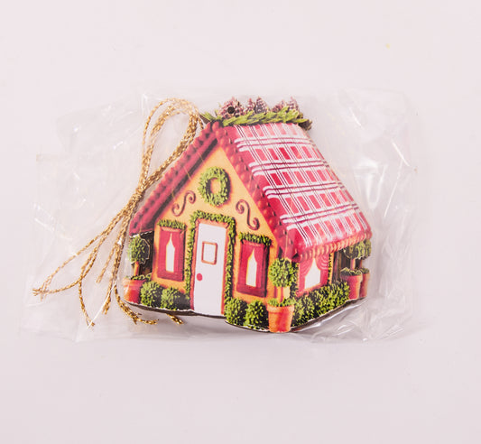 Gingerbread House Christmas Ornament – Festive Wooden Holiday Decoration