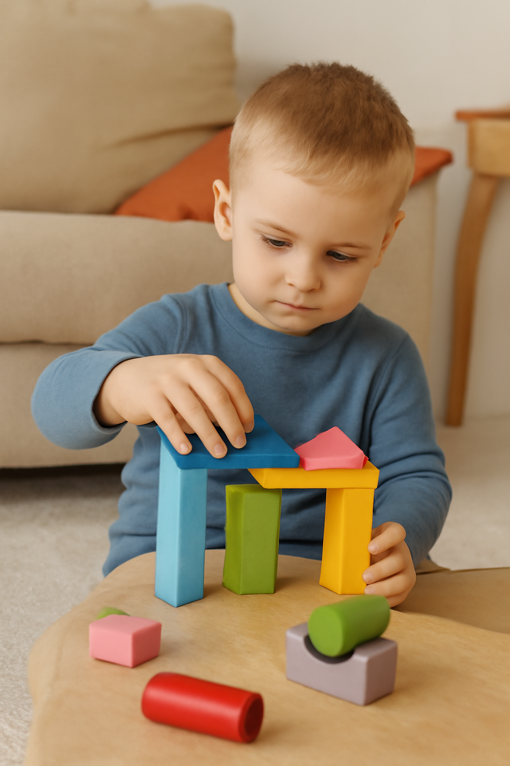 Natural Wooden Building Blocks Set