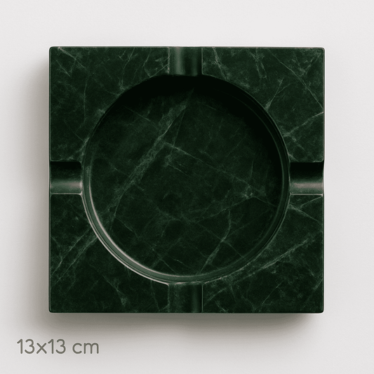 Square ashtray made of Indian Verde Guatemala