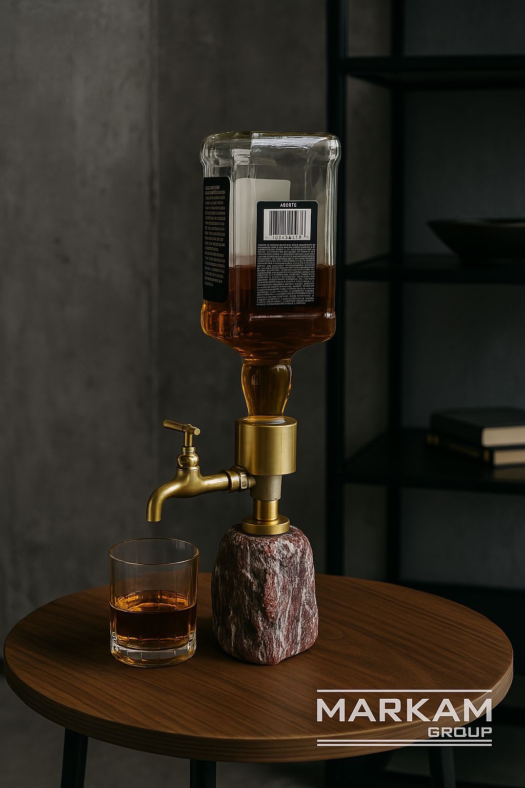 Red Marble Alcoholic Beverage Dispenser