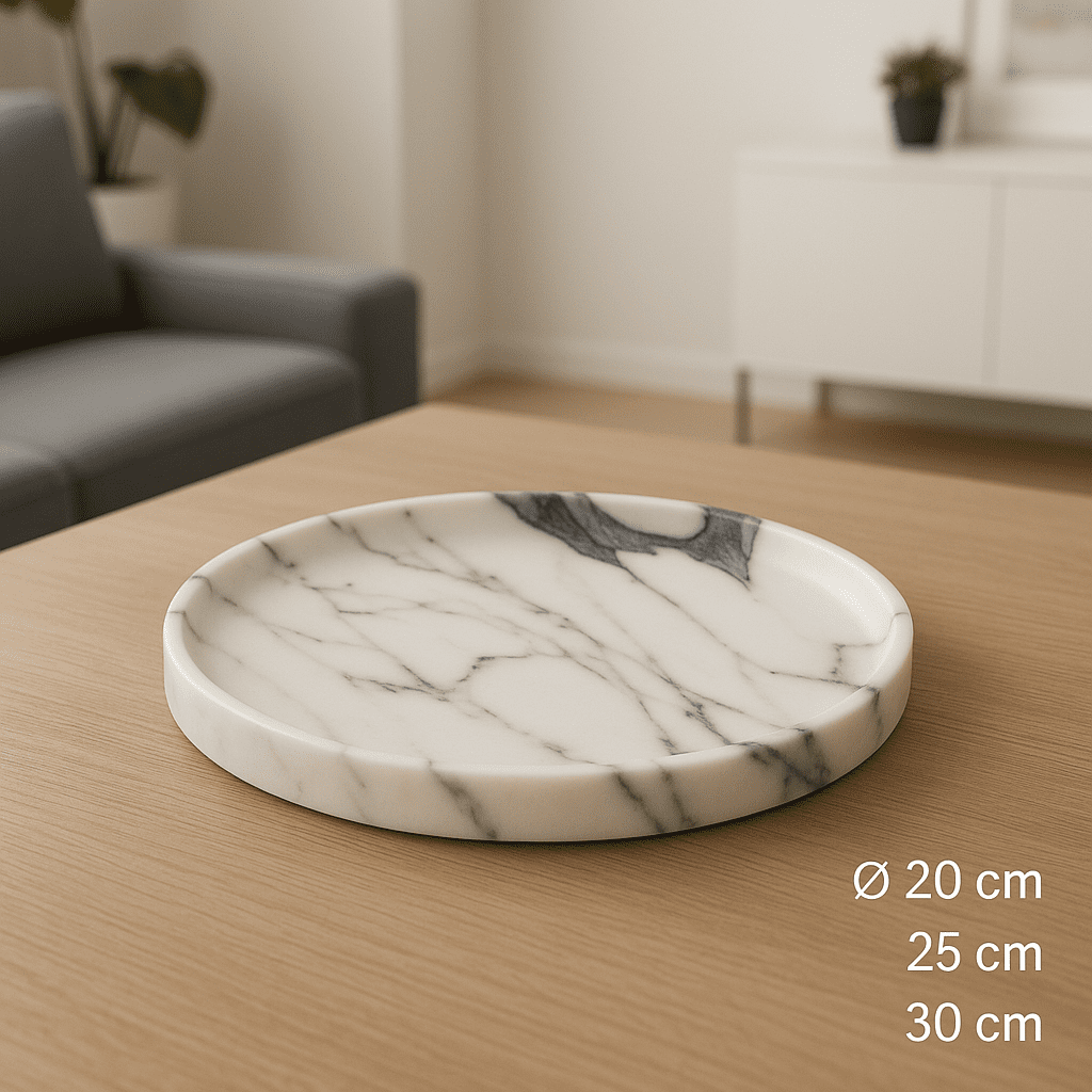 Calacatta marble plate - 20 cm