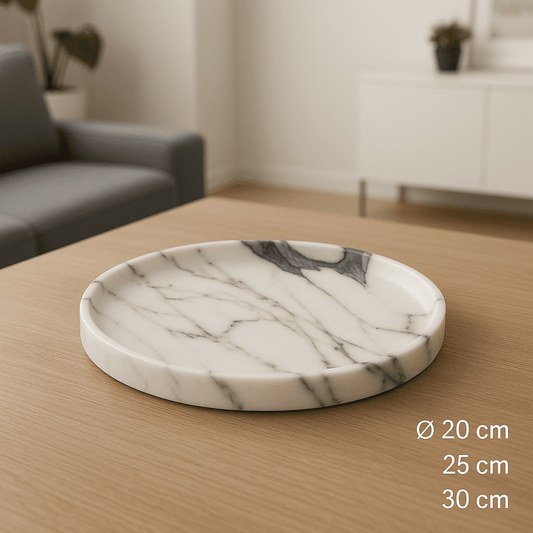 Calacatta marble plate - 20 cm
