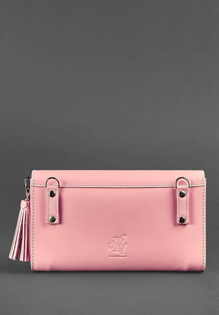 Leather women's bag Alice pink - BN-BAG-7-pink-peach