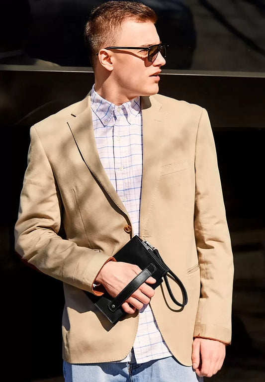 Leather men's clutch bag 3.0 black Crazy Horse - BN-KLATCH-3-g-kr