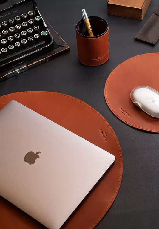 Genuine leather desk set 1.2 light brown Crazy Horse - BN-set-1-2-k-kr