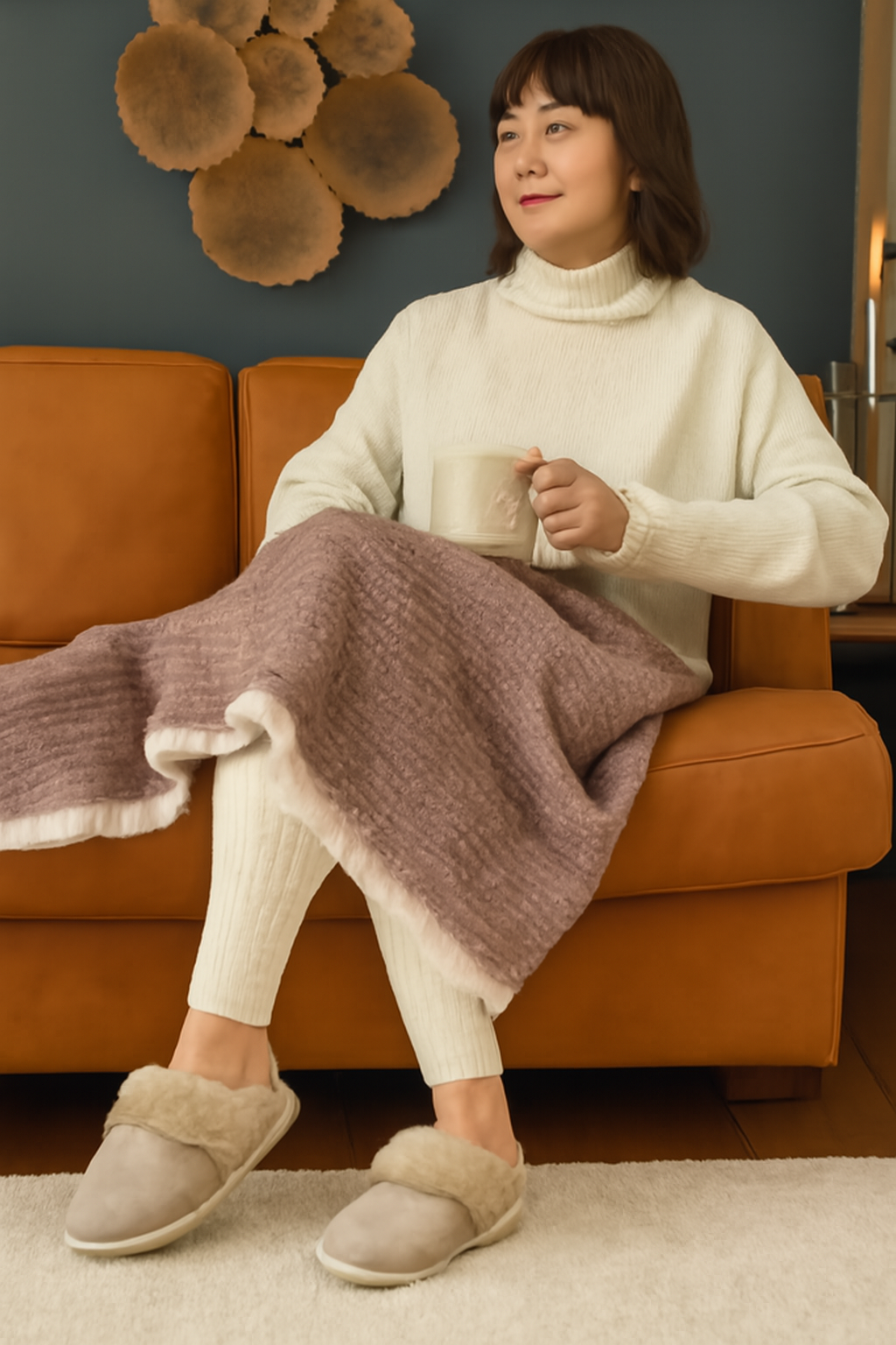 WOMEN'S CASHMERE SLIPPERS BEIGE