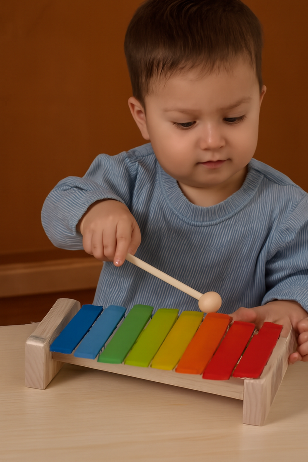 Natural Wooden Rainbow Xylophone