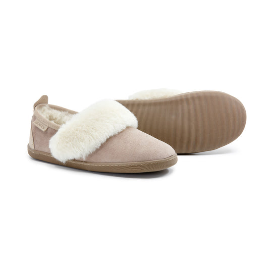WOMEN'S SLIPPERS CORMO BEIGE AND WHITE