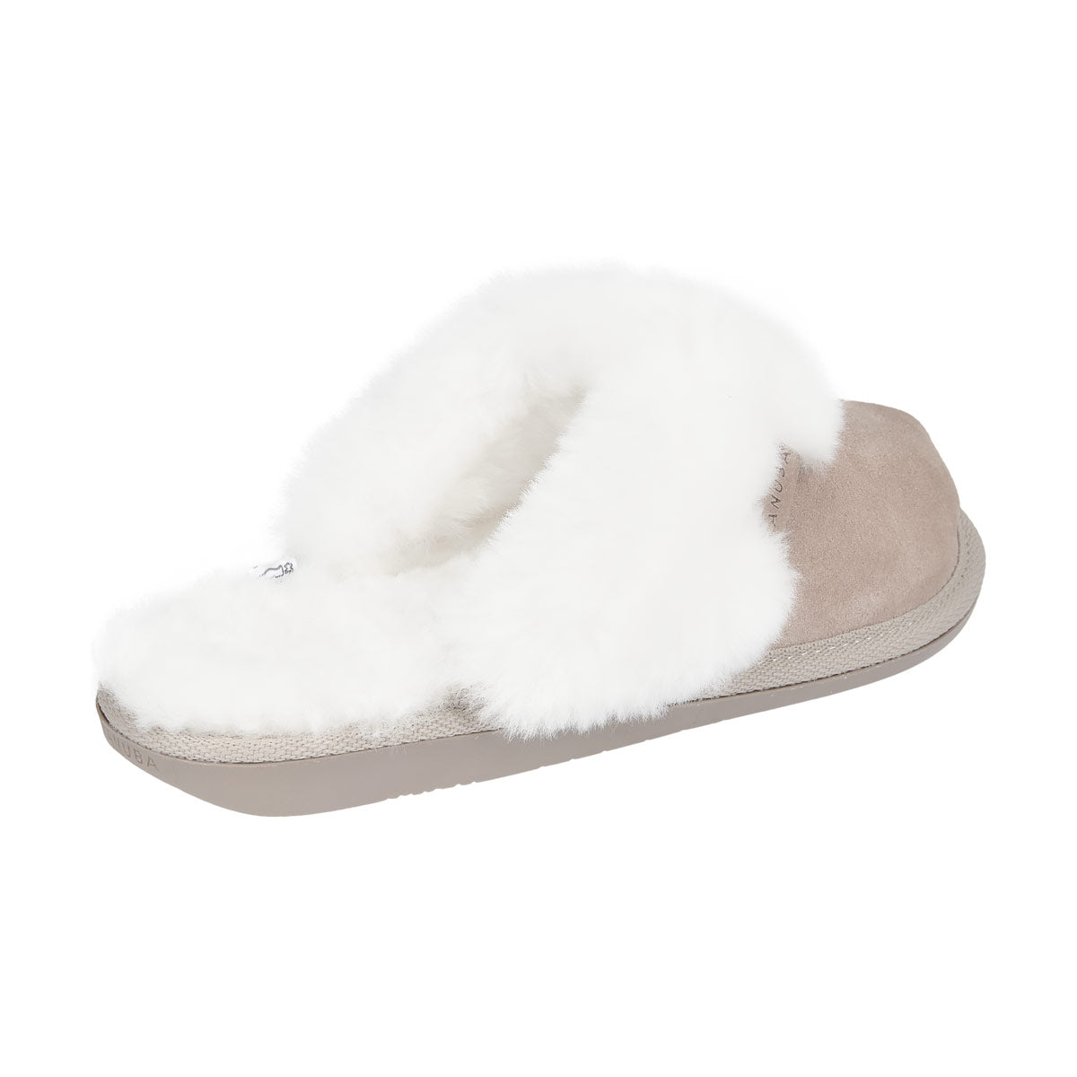 WOMEN'S CASHMERE SLIPPERS BEIGE AND WHITE