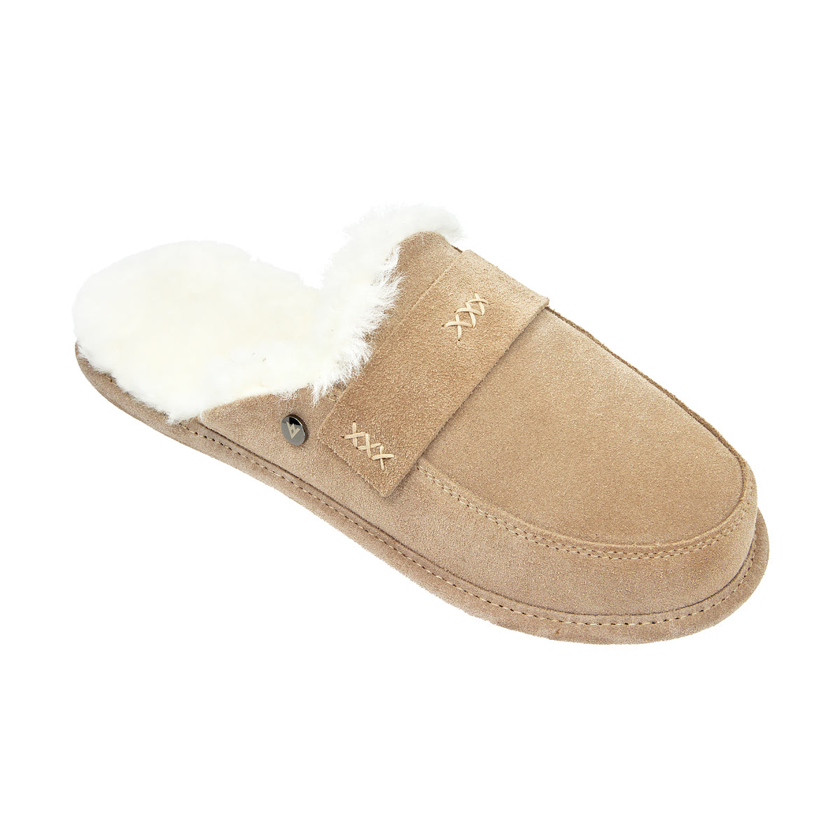 WOMEN'S SLIPPERS ABBY BEIGE AND WHITE