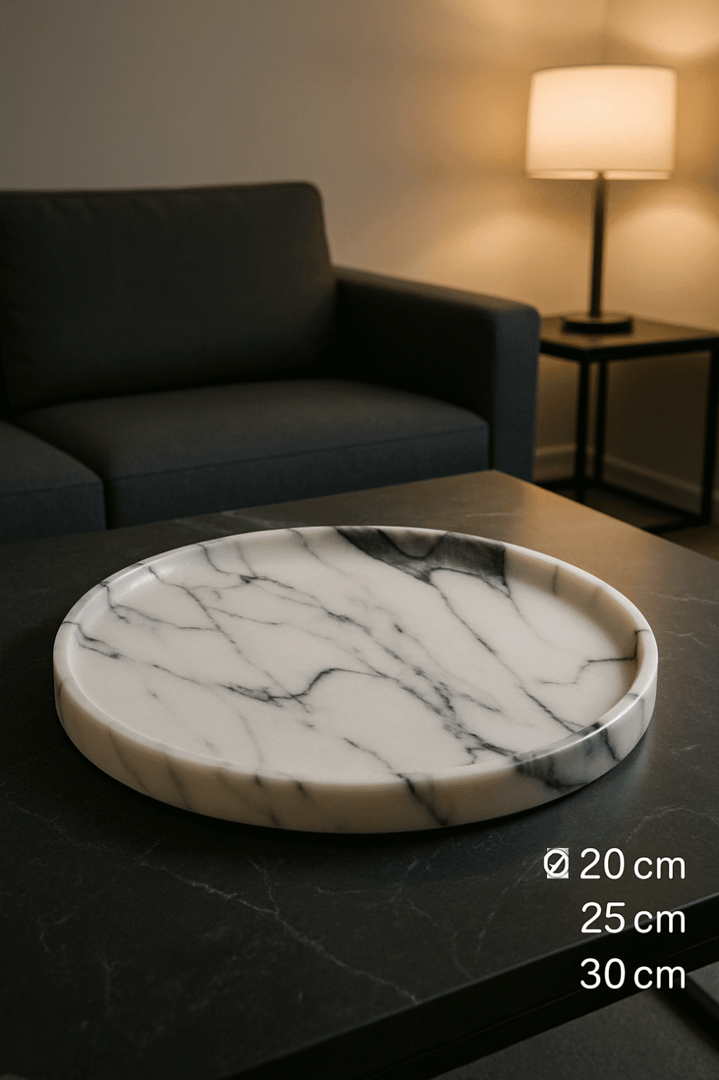 Calacatta marble plate - 20 cm