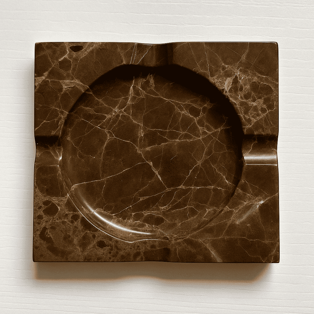 Square marble ashtray with Emperor Dark
