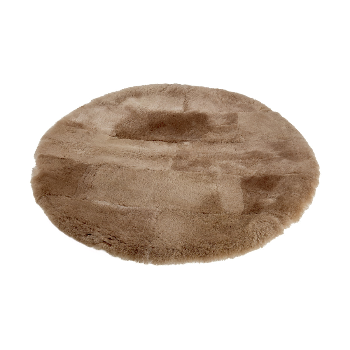 Natural round sheepskin rug/mat Ø100cm Beige
