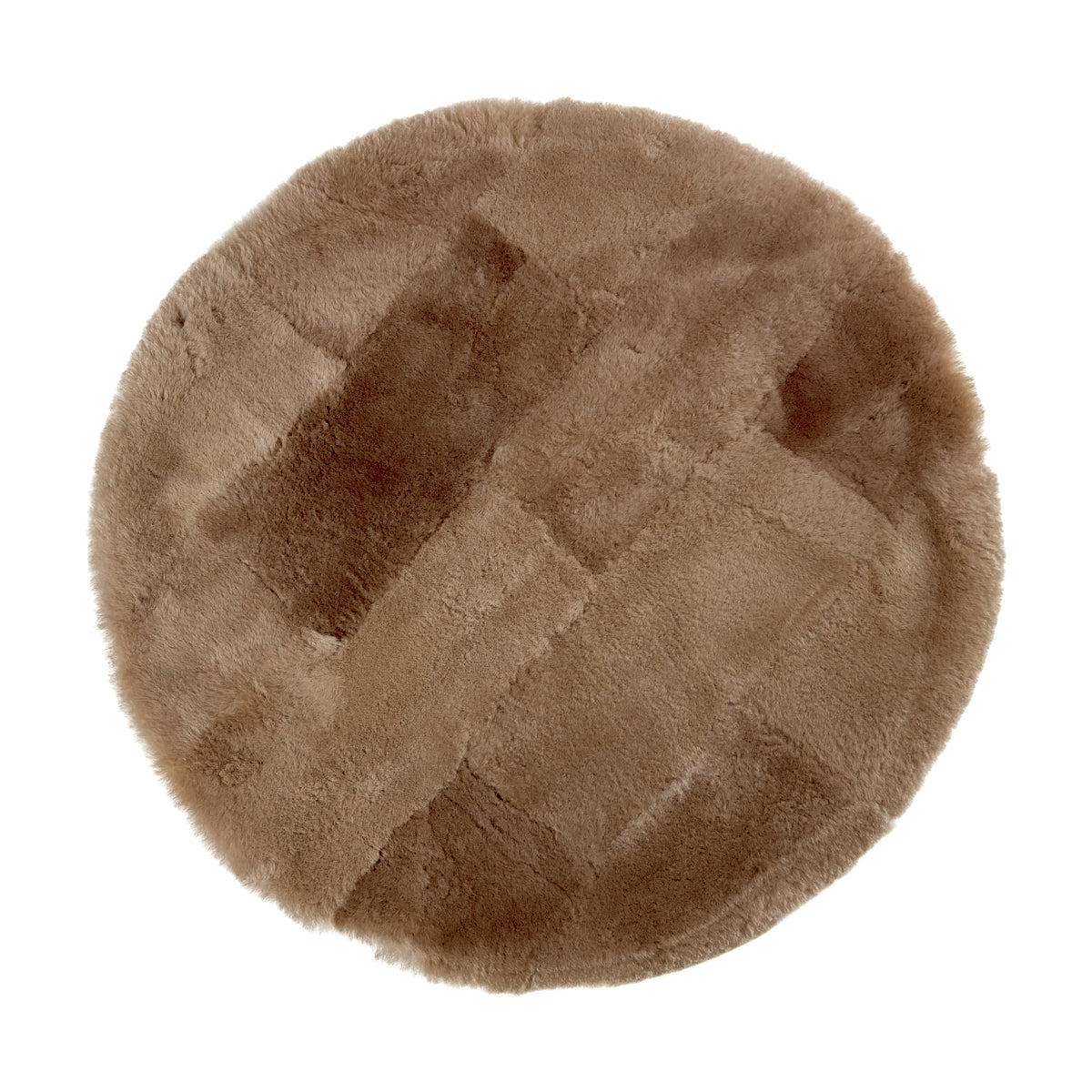 Natural round sheepskin rug/mat Ø100cm Beige