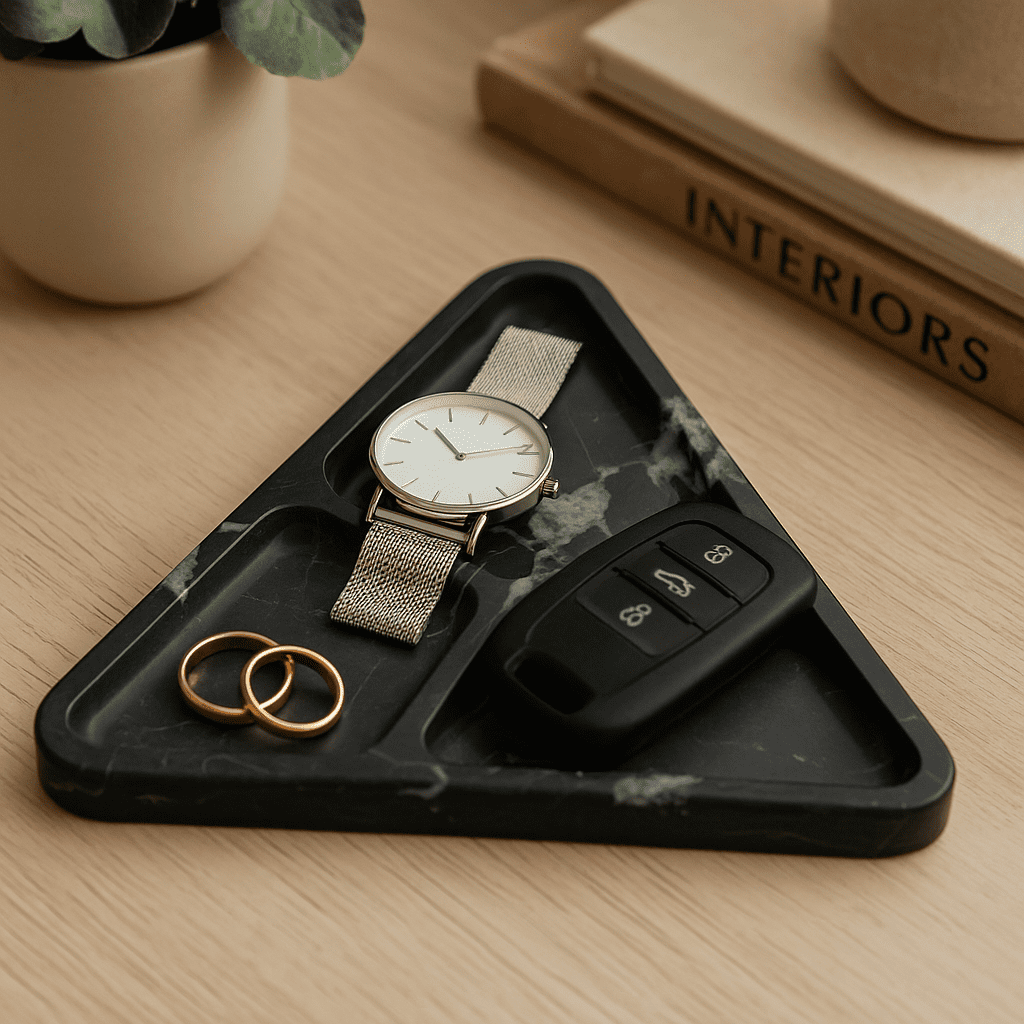 Triangular plate in black color