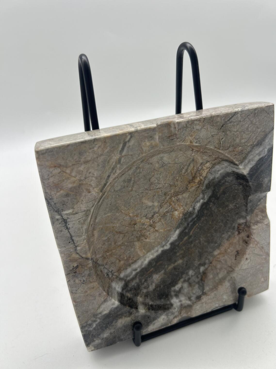 Square ashtray made of Italian marble Silver River