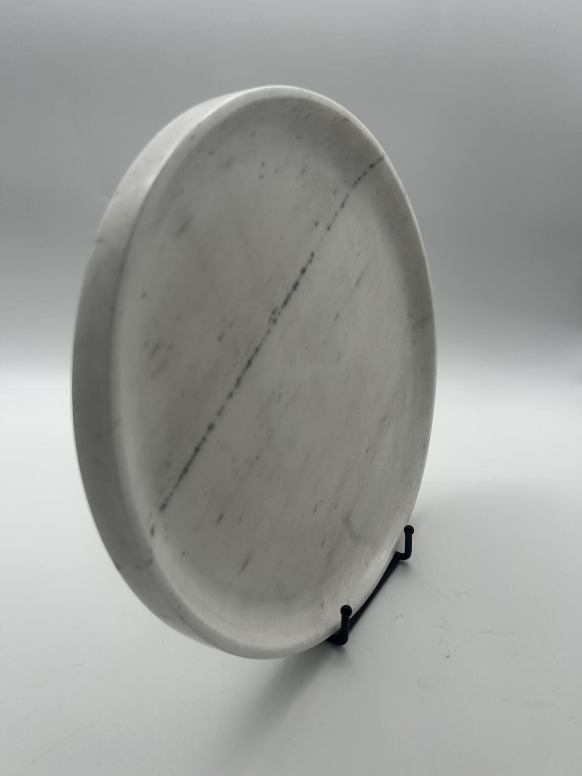 Bianco Carrara marble plate, Ø20 cm