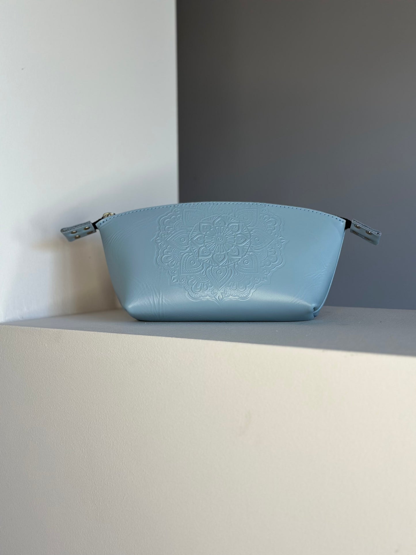 Floral leather cosmetic bag - model “Base”