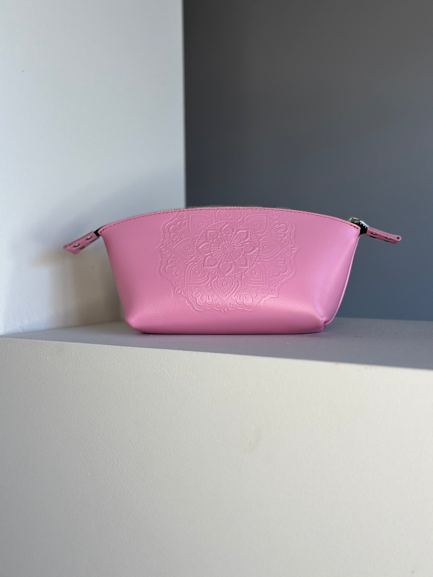 Floral leather cosmetic bag - model “Base”