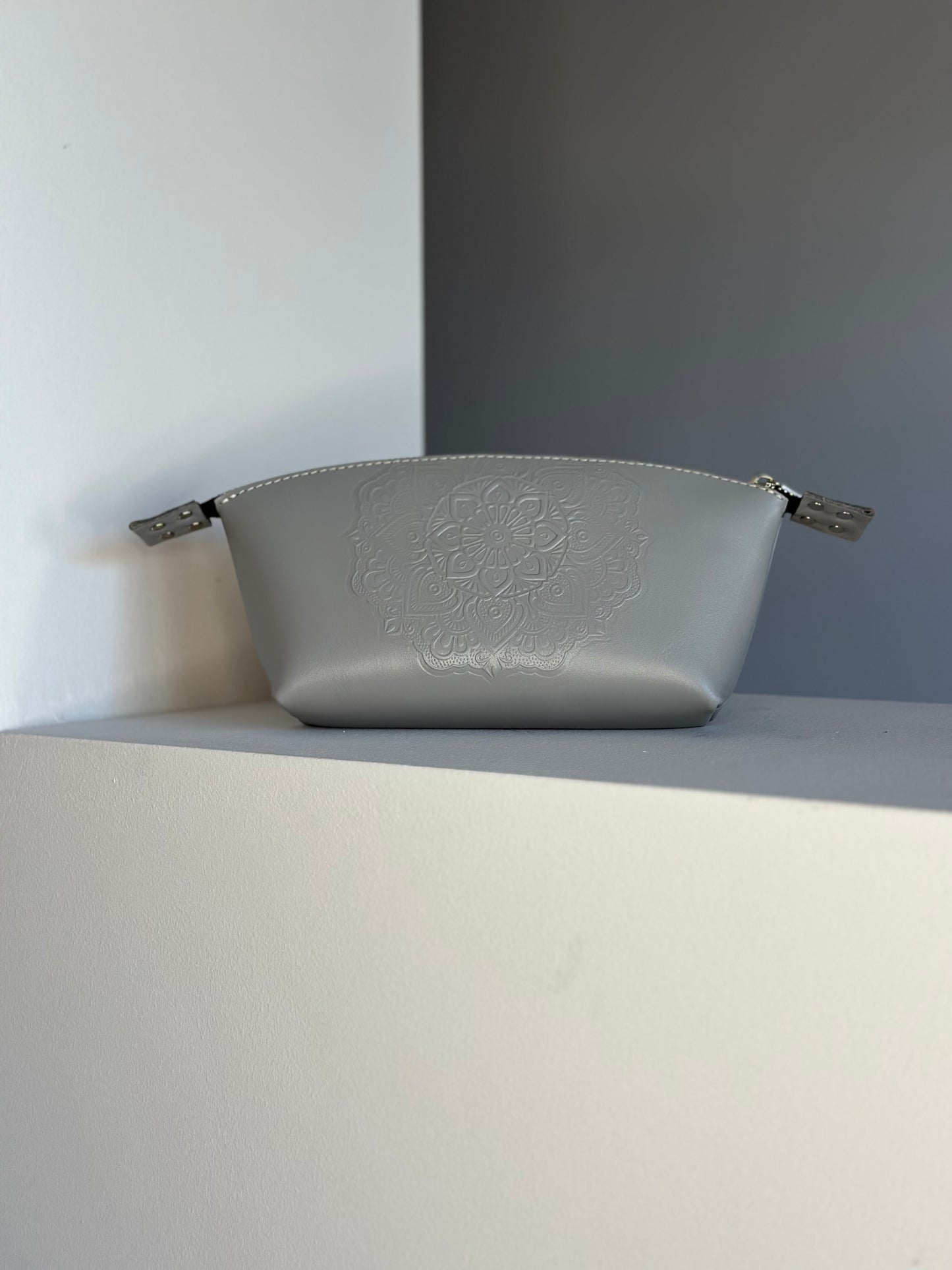 Floral leather cosmetic bag - model “Base”