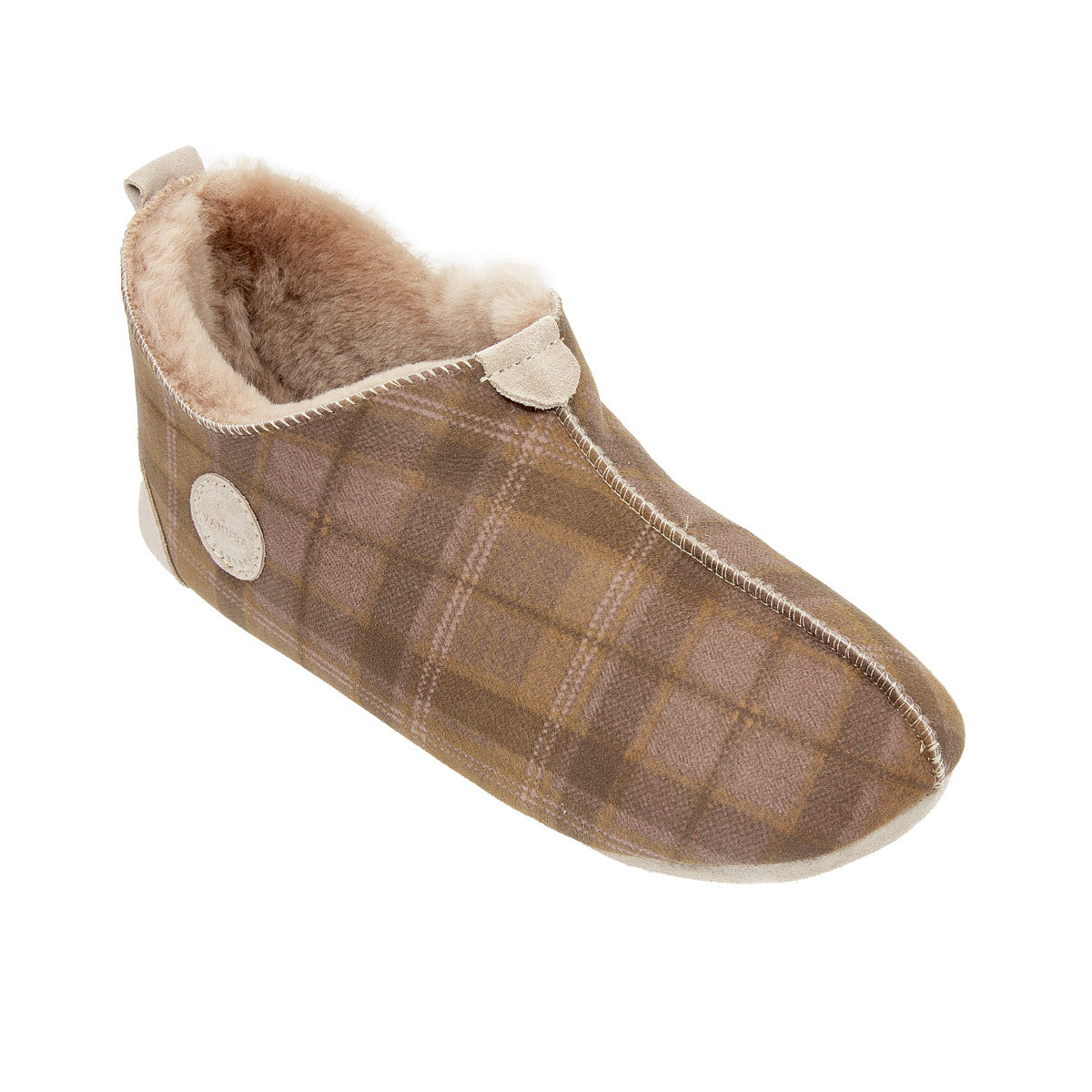 Men's slippers OXFORD Tartan beige