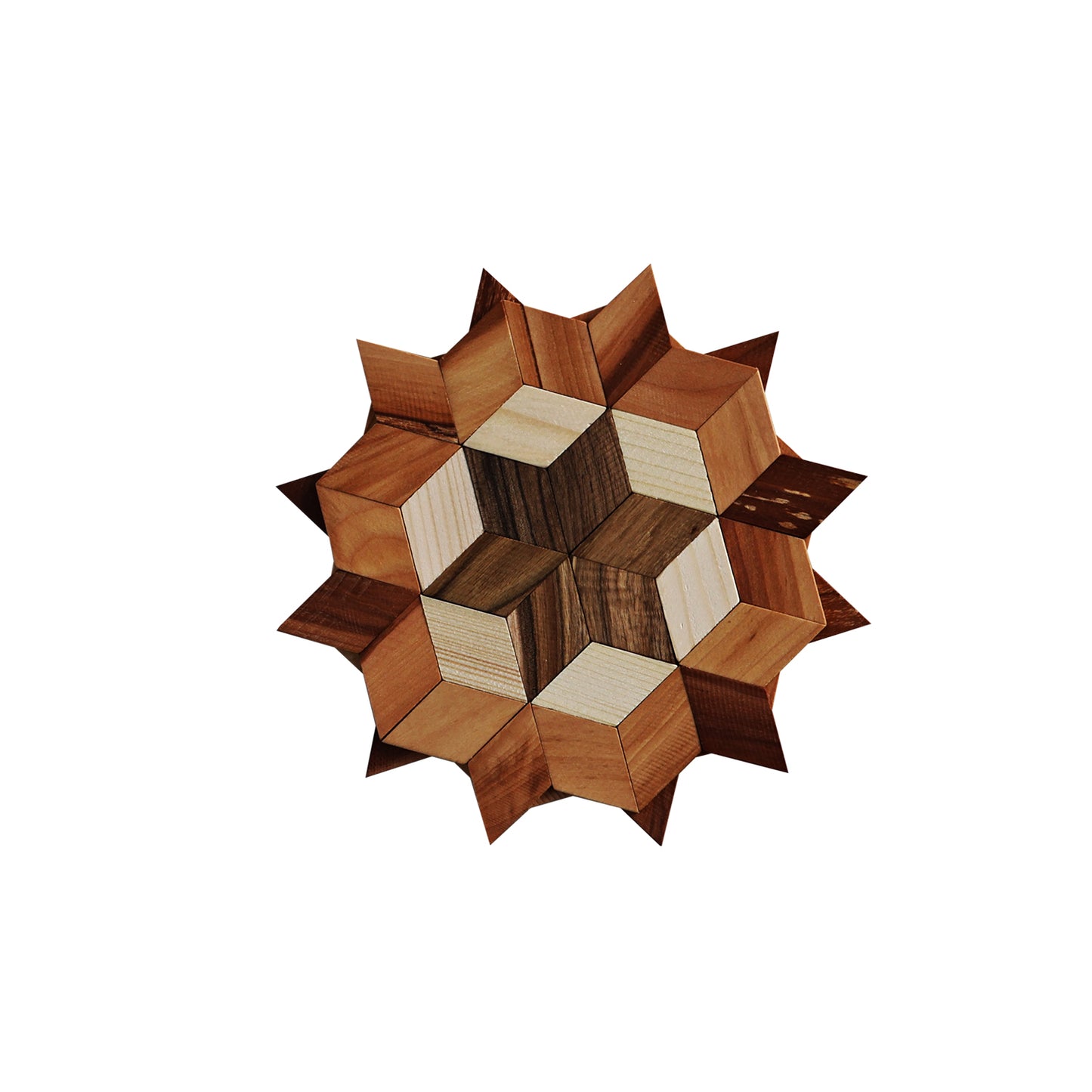 Decorative Wooden Stand with "Star" Geometric Pattern