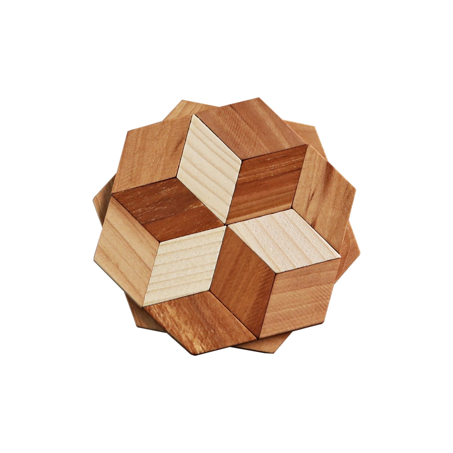 Decorative Wooden Stand with "Little Star" Geometric Pattern
